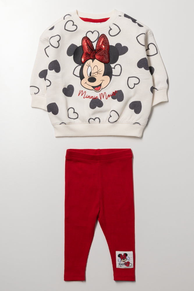 Minnie Mouse Set Natural And Red