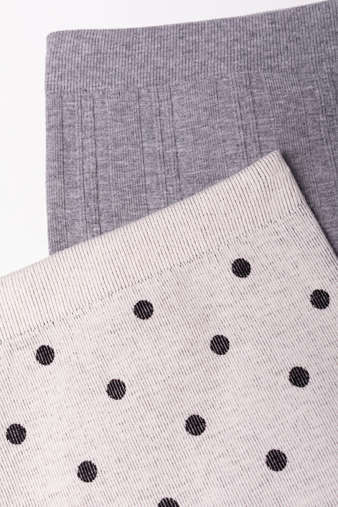 2 Pack Cable Knit Leggings Natural And Grey