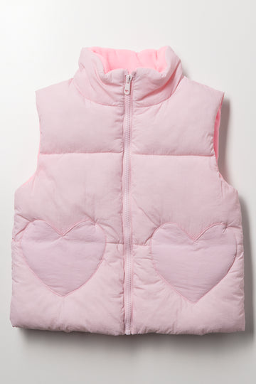 Sleeveless Puffer Pink