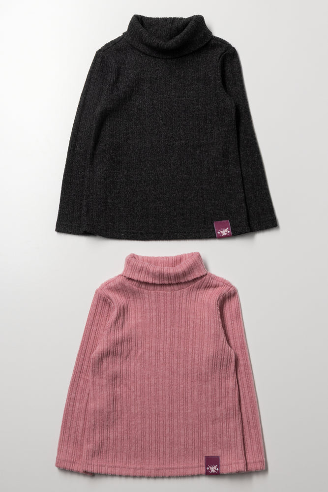 2 Pack Polonecks Black And Pink