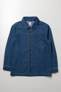 Long Sleeve Denim Shirt Blue