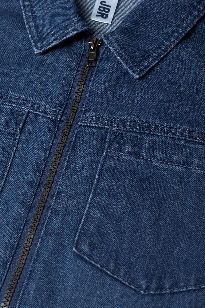 Long Sleeve Denim Shirt Blue