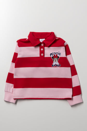 Minnie Mouse Stripe Golfer Red