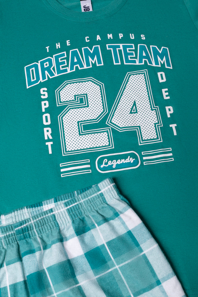 Long Sleeve Knit Pyjamas Teal