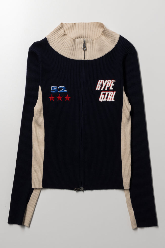 Zip Through Knit Jersey Navy | Jackets & Knitwear | Ackermans