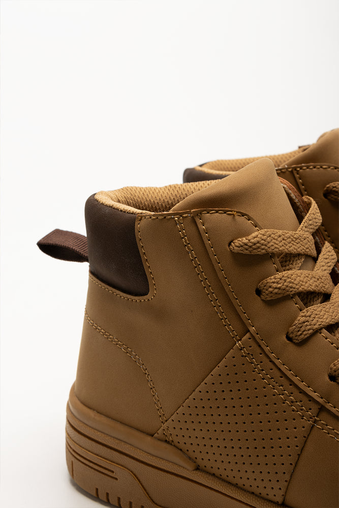 Skater High Top Sneaker Tan (3)