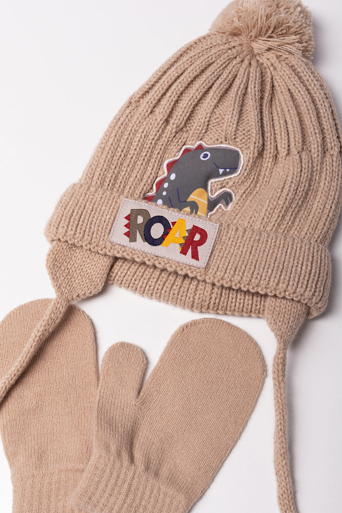 2 Piece Trapper Hat Set Natural