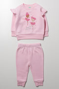 Frill Sleeve Tracksuit Pink