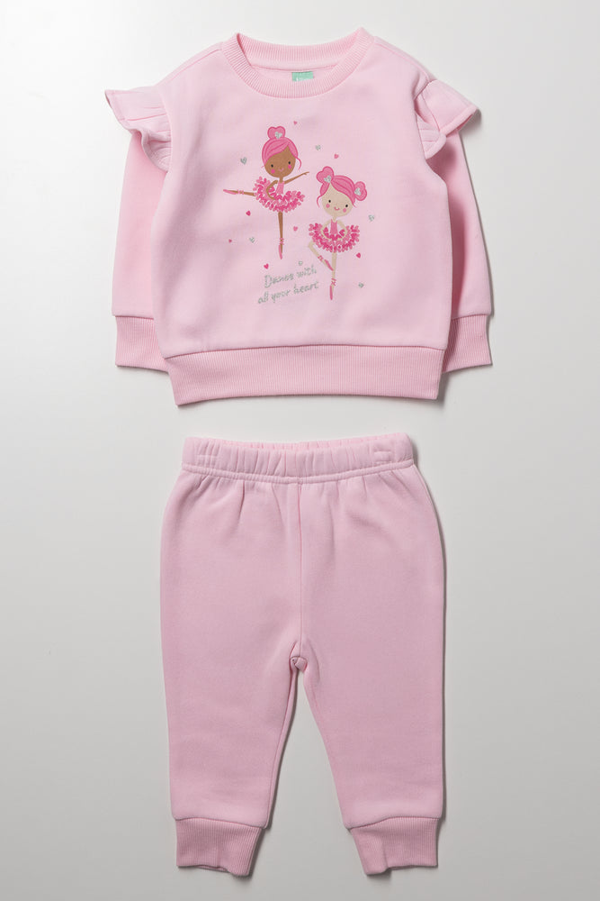 Frill Sleeve Tracksuit Pink