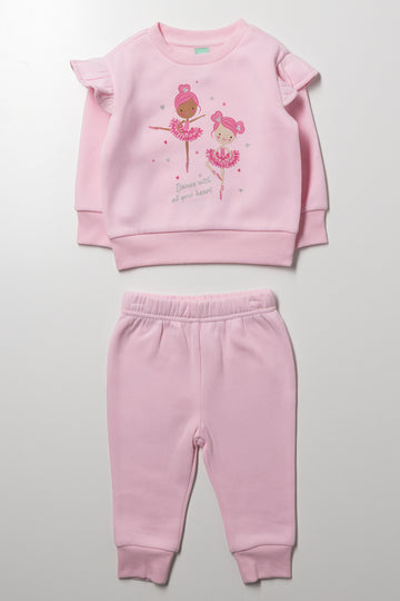 Frill Sleeve Tracksuit Pink