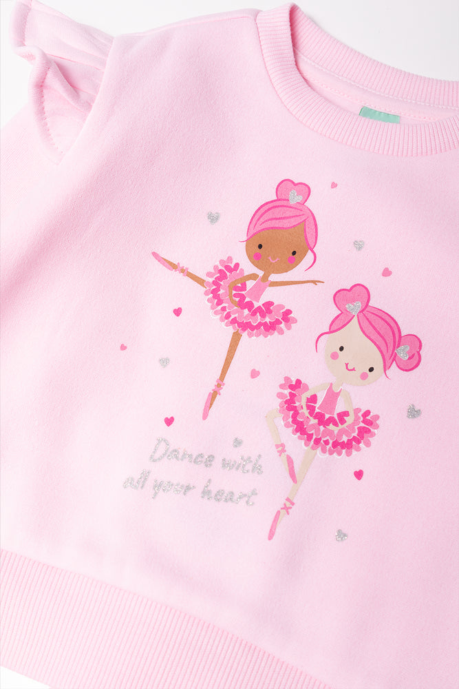 Frill Sleeve Tracksuit Pink (1)
