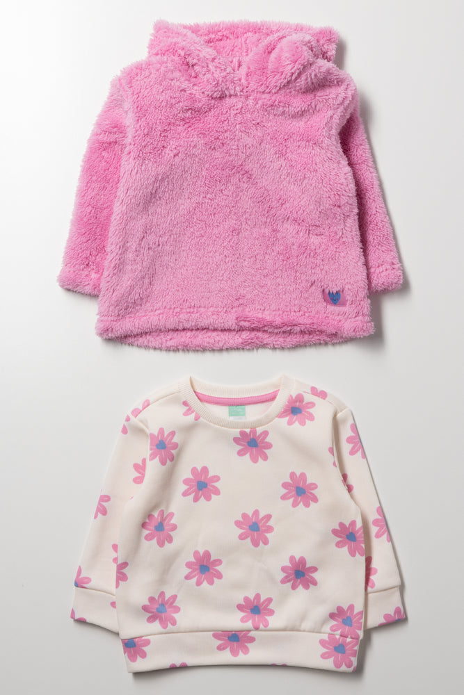 2 Pack Flower Tracktops Pink