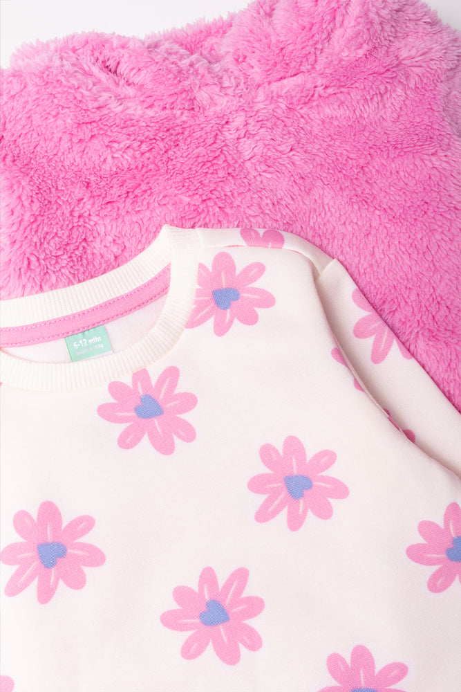 2 Pack Flower Tracktops Pink