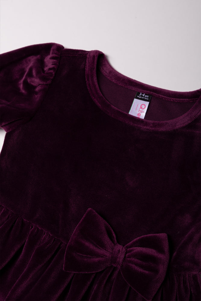 Puff Sleeve Dress Plum