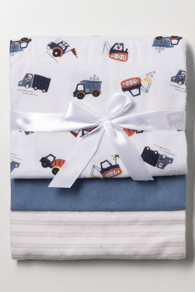 3 Pack Receiver Blankets Blue