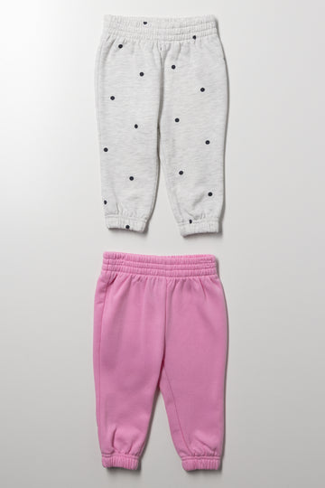 2 Pack Trackpants Pink And Grey
