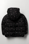 Ditsy Puffer Jacket Black (2)
