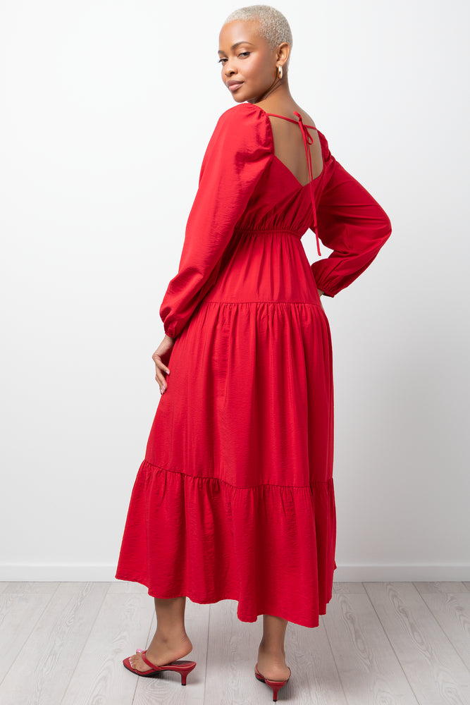 Long Sleeve Dress Red (2)