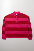 Stripe Long Sleeve Golfer Pink (1)