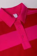Stripe Long Sleeve Golfer Pink (2)
