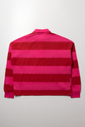 Stripe Long Sleeve Golfer Pink (5)