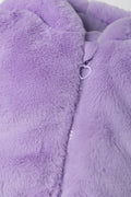Sleeveless Fur Hooded Jacket Lilac (1)