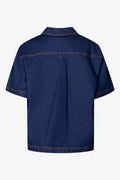 Short Sleeve Denim Tunic Dark Blue (1)