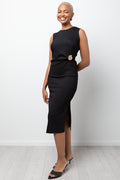 Textured Midi Dress Black