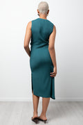 Textured Midi Dress Teal (2)