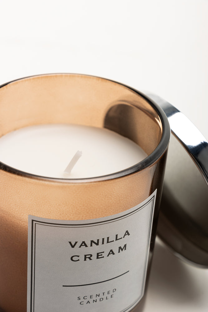 Glass Scented Candle - Vanilla Cream (1)
