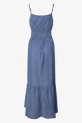 Denim Tiered Maxi Dress With Elastic Blue (1)