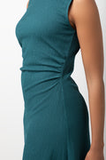 Bodycon Midi Dress Teal (3)