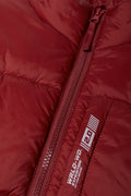 Zip Through Sleeveless Puffer Gilet Red (1)