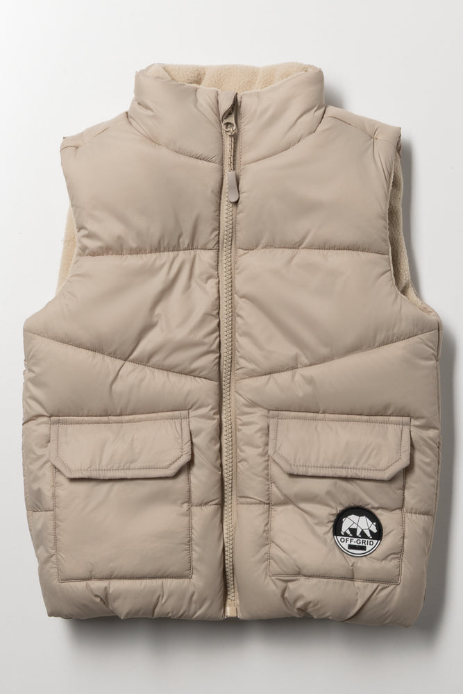 Sleeveless Puffer Natural