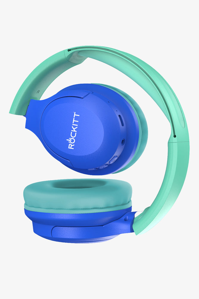Rockitt Brave Series Bluetooth Headphones Blue And Green (3)
