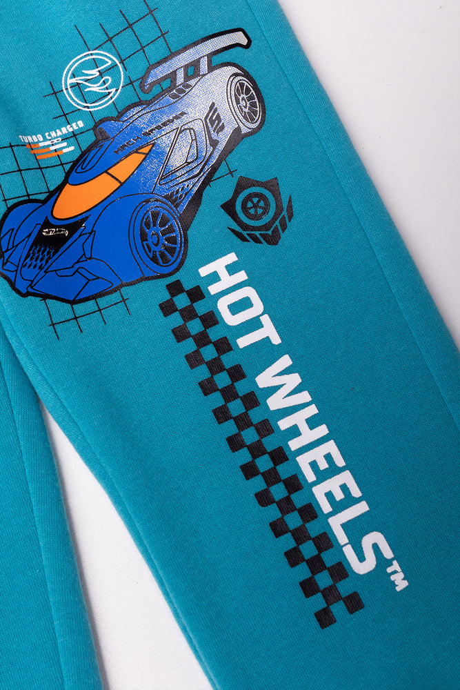 Hot Wheels Zip Pocket Trackpants Teal (2)