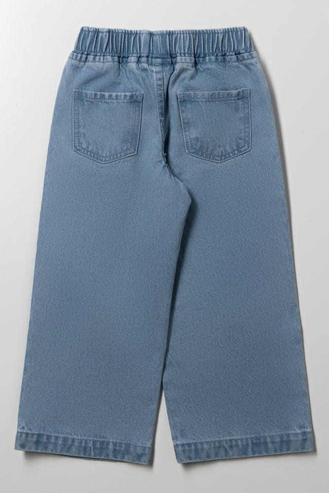 Wide Leg Denim Jeans Light Blue (2)
