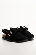 Black Bow Detail Slingback Mules
