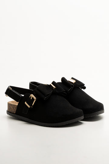 Black Bow Detail Slingback Mules