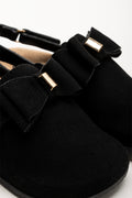 Black Bow Detail Slingback Mules (2)