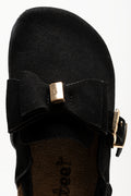 Black Bow Detail Slingback Mules (4)
