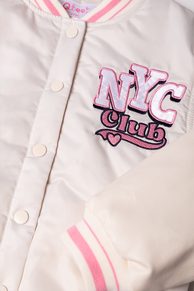 NYC Baseball Jacket Cream