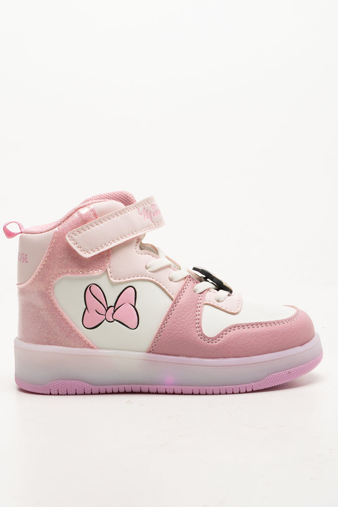Minnie Mouse Light Up High Top Sneakers Pink (1)