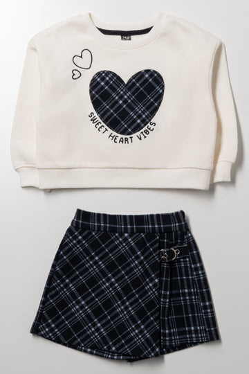 Skort Set Black And Cream