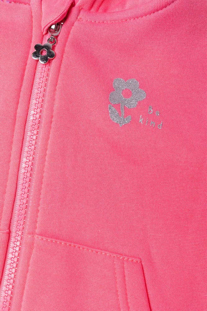 Zip Through Hoodie Pink (1)