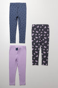 3 Pack Leggings Charcoal, Navy And Pink (2)