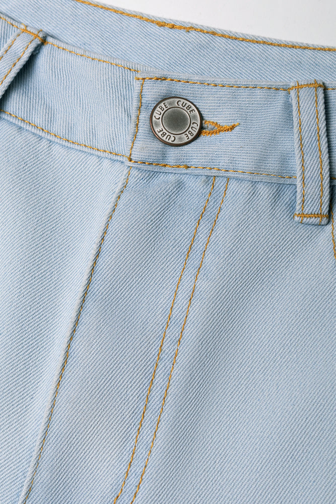 Barrel Leg Denim Jeans Light Blue (4)