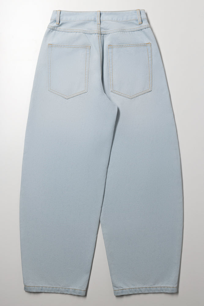 Barrel Leg Denim Jeans Light Blue (7)