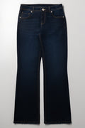 Stretch Flare Denim Jeans Dark Blue (1)