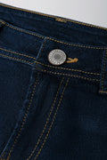 Stretch Flare Denim Jeans Dark Blue (4)